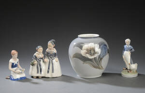Bing  Grøndahl og Royal Copenhagen. Vase og figurer 4