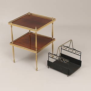 SÄNGBORD,  VEDKORG, smide.