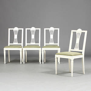 BORD och 4 STOLAR, gustaviansk stil, 1900-tal.