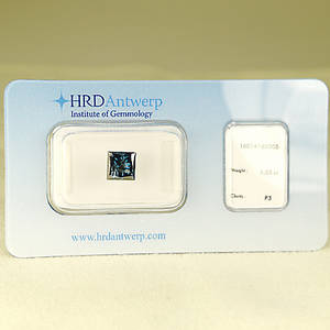 1.55 CT Blue Diamant Rund, HRD Antwerpen.