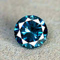 0.85 CT Blue Diamant Rund, Certificete.