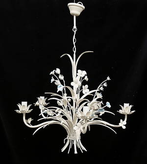 TAKLAMPA, 1900-talets andra hälft, höjd exklusive kedja ca. 55 cm.
