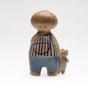 FIGURIN, stengods, Malin, ur serien Larsons ungar, Lisa Larson, Gustavsberg.