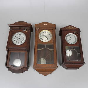 VÄGGUR, 3 st, ek, 1900-talets första hälft.