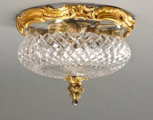 Ampel af krystal i rokokkostil, ca. 1900