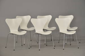 Arne Jacobsen 1902-1971. Seks stole, model 3107. 6