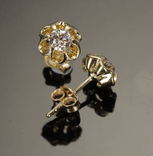 Diamant ørestikker, ca. 0.51 ct