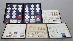 Monterskåp, 6 st, bl.a. Alingsås bomull.