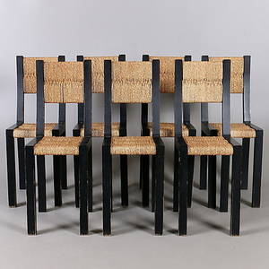 STOLAR, 7 st. Med flätad sits, 19002000-tal.