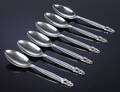 Georg Jensen. Konge  Acorn, seks middagsskeer af sterlingsølv 6