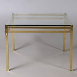 SOFFBORD, mässing samt glas, 1900-tal.