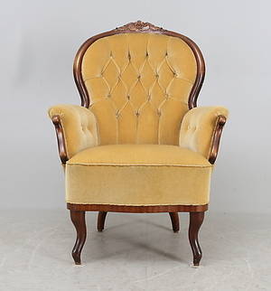 FÅTÖLJ, rokokostil, 181900-tal.