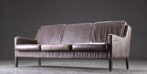 Tre-pers. sofa, læder, dansk møbelproducent