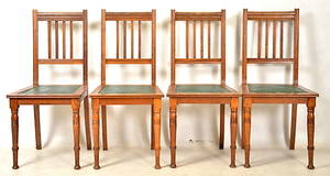 STOLAR, 4 st, ek med skinnsits, 1900-talets första hälft.