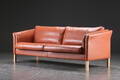 Skalma. Tre-pers. sofa, cognacfarvet læder
