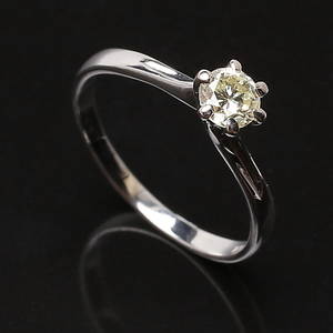RING 14K vitguld med solitär diamant, 0,30 ct.