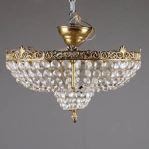 PLAFOND, mässing med prismor, 1900-tal.