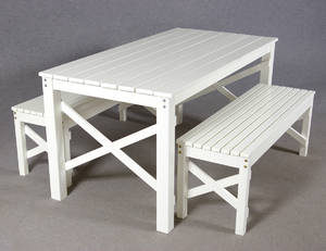 Trädgårdsgrupp, vitlackerad, 3 delar