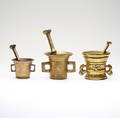 MORTLAR, 3 st, mässing, 1800-1900-tal.