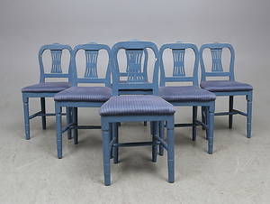 STOLAR, 6 st, allmoge, 1800-tal.