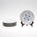 ASSIETTER, 8 st, porslin, Musselmalet, Royal Copenhagen, Danmark.