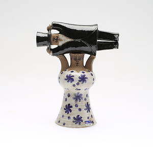 LISA LARSON. stengods, figur, Lilla Samhällsdebatten, Gustavsberg.