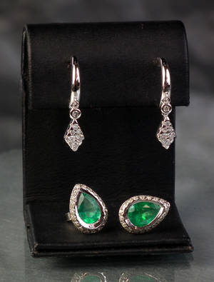 Konvolut Brillant-Smaragd-Ohrschmuck  4 