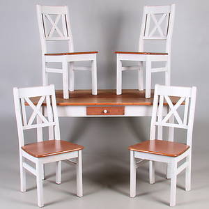 MATSALSMÖBEL, 5 delar, furu, samtida.