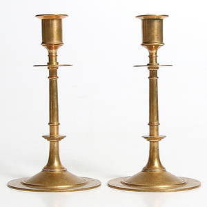 LJUSSTAKAR, ett par, mässing, Gusums bruk, 181900-tal.