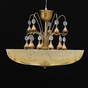 TAKLAMPA, glas med prismor, 193040-tal.