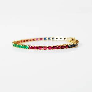 Armband guld safirer rubiner och smaragder
