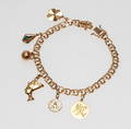 BERLOCKARMBAND, guld, 18k, total vikt ca. 12,8 gram.