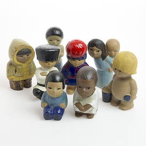 FIGURINER, 8 stycken, All världens barn, Lisa Larson, Gustavsberg.