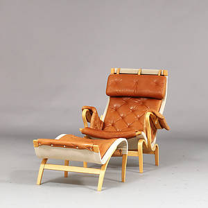 FÅTÖLJ med FOTPALL, Pernilla, Bruno Mathsson, Firma Karl Mathsson.