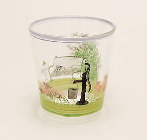 SKÅL, glas, signerad C Lundh, 1900-tal.