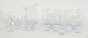 Glasservisdelar 22st, slipad dekor och förgyllning