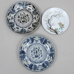 TALLRIK, SKÅLFAT 2 st, porslin, Kina.