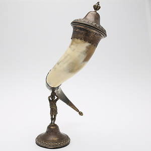 DRYCKESHORN, nysilver samt horn, 1906.