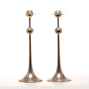 LJUSSTAKAR 1 par, nysilver, Saturnus, Kjell Engman, Gense.