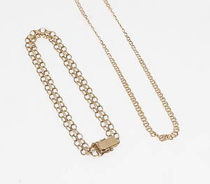 HALSBAND SAMT ARMBAND, 18k guld, vikt ca 11,8 gr.