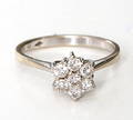 RING, vitguld samt 7 diamanter, totalt 0,48 ct, vikt 2,99 gram.