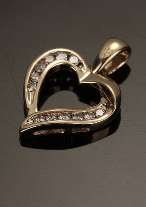 Diamant hjertevedhæng, ca. 0.28 ct