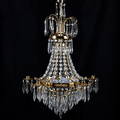 LJUSKRONA, mässing med prismor, 1900-talets mit.