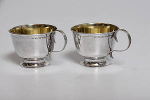 PUNSCBÄGARE, 1 par  silver, stämplade Bolinder 1965.