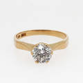 RING, 18K rödguld med diamant, totalt 0,91 ct. Vikt 2,93 g.