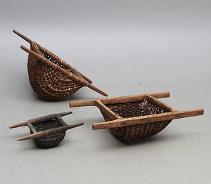 KORGAR, 3 st, allmoge, 1800-tal.