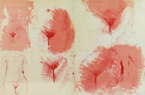 Claude Garache, Farblitographie auf Papier, Frauenakte