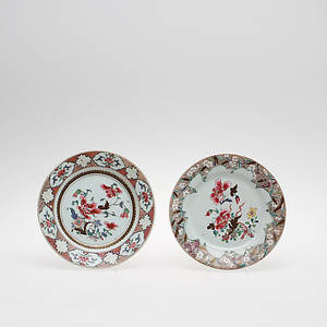 TALLRIKAR, 2 st, porslin, Kina, 1700-tal.