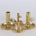 LJUSSTAKAR, 2 par, mässing, 181900-tal.