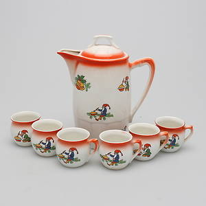 GLÖGGSERVIS,  7 delar, med tomtedekor, Czechoslovakia.